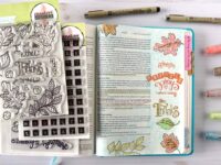 Bible journaling page and supplies for 1 Thessalonians 5:16-18