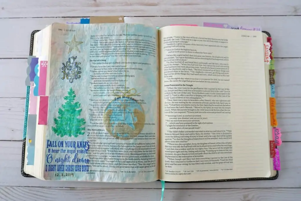 Christmas Bible journaling tutorial