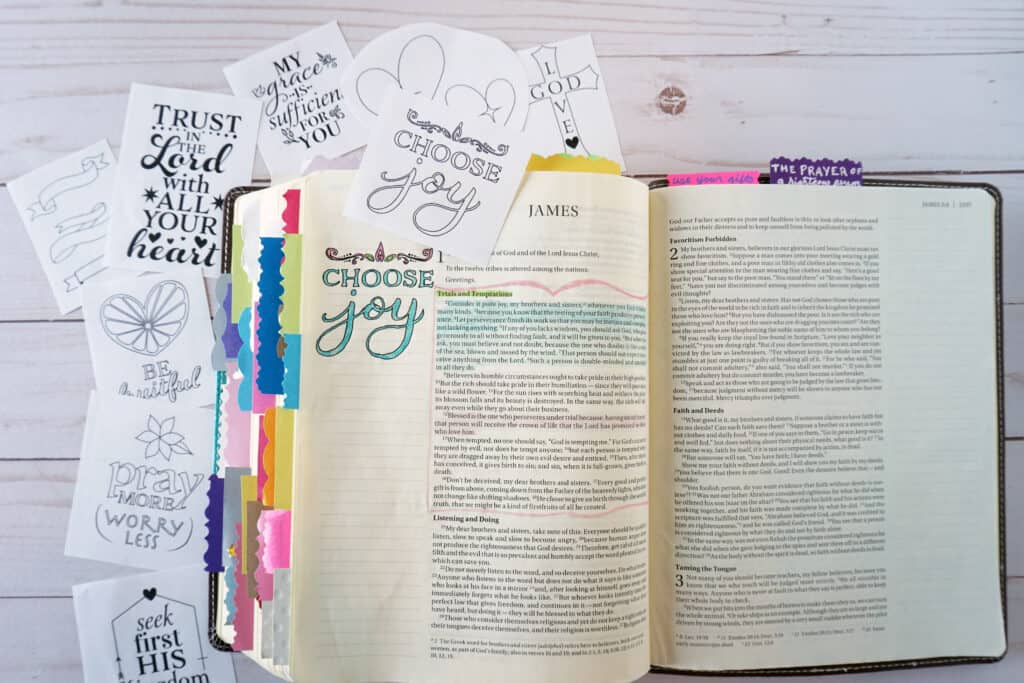 Bible journaling free printables - choose joy