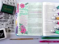 How to Paint Stamped Images With Watercolors - Hebrews 4:16 Bible Journaling