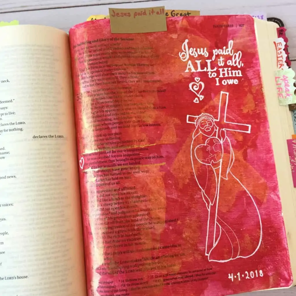 Bible journaling prompts - Jesus paid it all