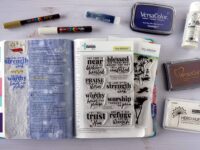 Bible journaling page - Isaiah 40:28-31 with supplies