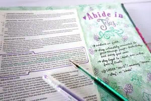 John 15:4 Bible journaling tutorial - abide in Jesus