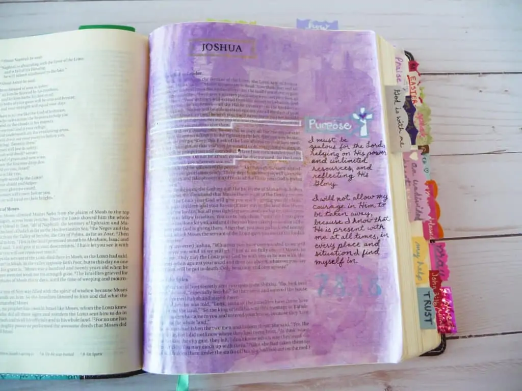 Bible journaling and verse mapping on Joshua 1:9