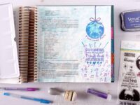 Christmas Bible journaling page with supplies - Luke 2
