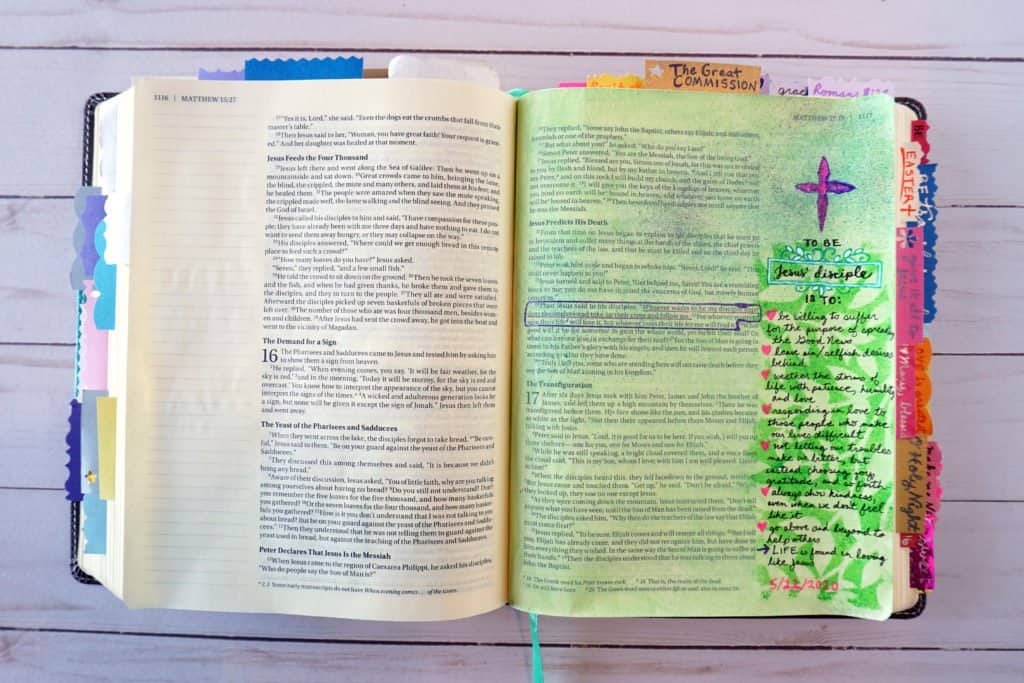 Bible Journaling Tutorial Matthew 16 24 25 Divine Creative Love bible-journaling-tutorial-matthew-16-24-25-divine-creative-love