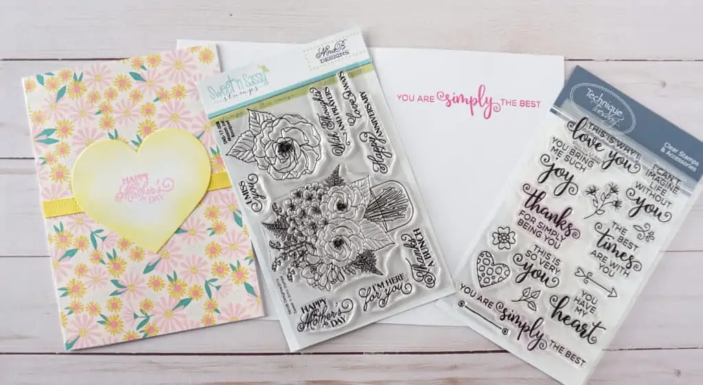 Mother's Day card making with stamps