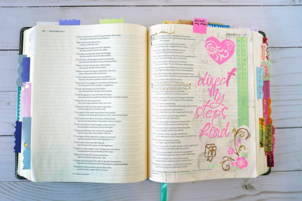 Proverbs Bible journaling example