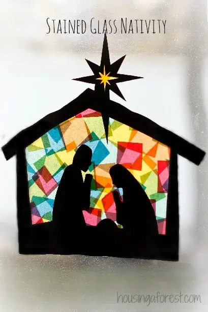 stained glass nativity craft idea