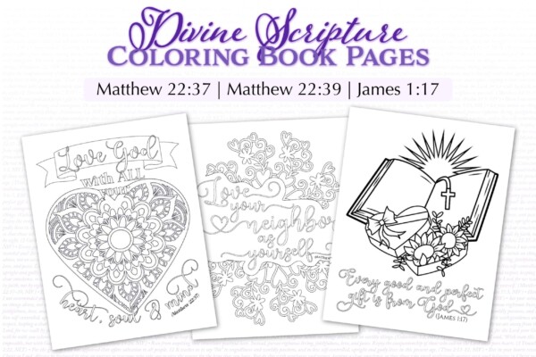 Divine Scipture coloring book - pages 1-3