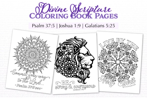 Divine Scipture coloring book - pages 4-6