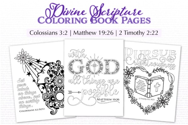 Divine Scripture coloring book - pages 7-9