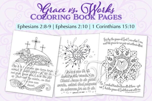 Grace vs. Works coloring book - pages 1-3