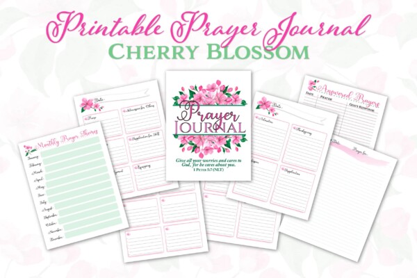 Cherry Blossom Prayer Journal - printable pages