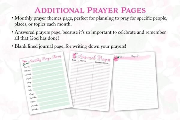 Cherry Blossom Prayer Journal - additional prayer pages