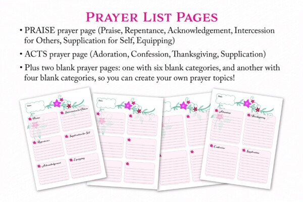 Garden of Life Prayer Journal - prayer list pages