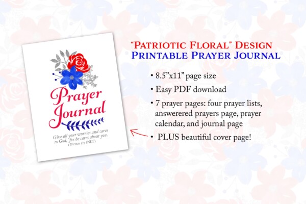 Patriotic Floral Prayer Journal - description