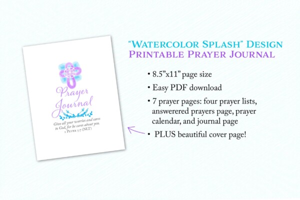 Watercolor Splash Prayer Journal - description