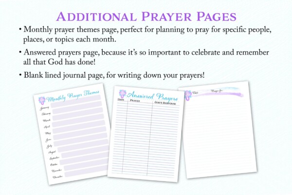 Watercolor Splash Prayer Journal - additional prayer pages