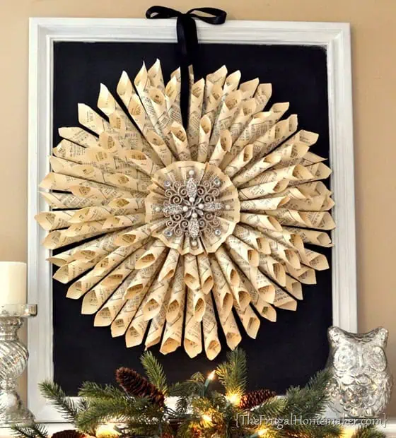 Christian Hymn Page Wreath Craft