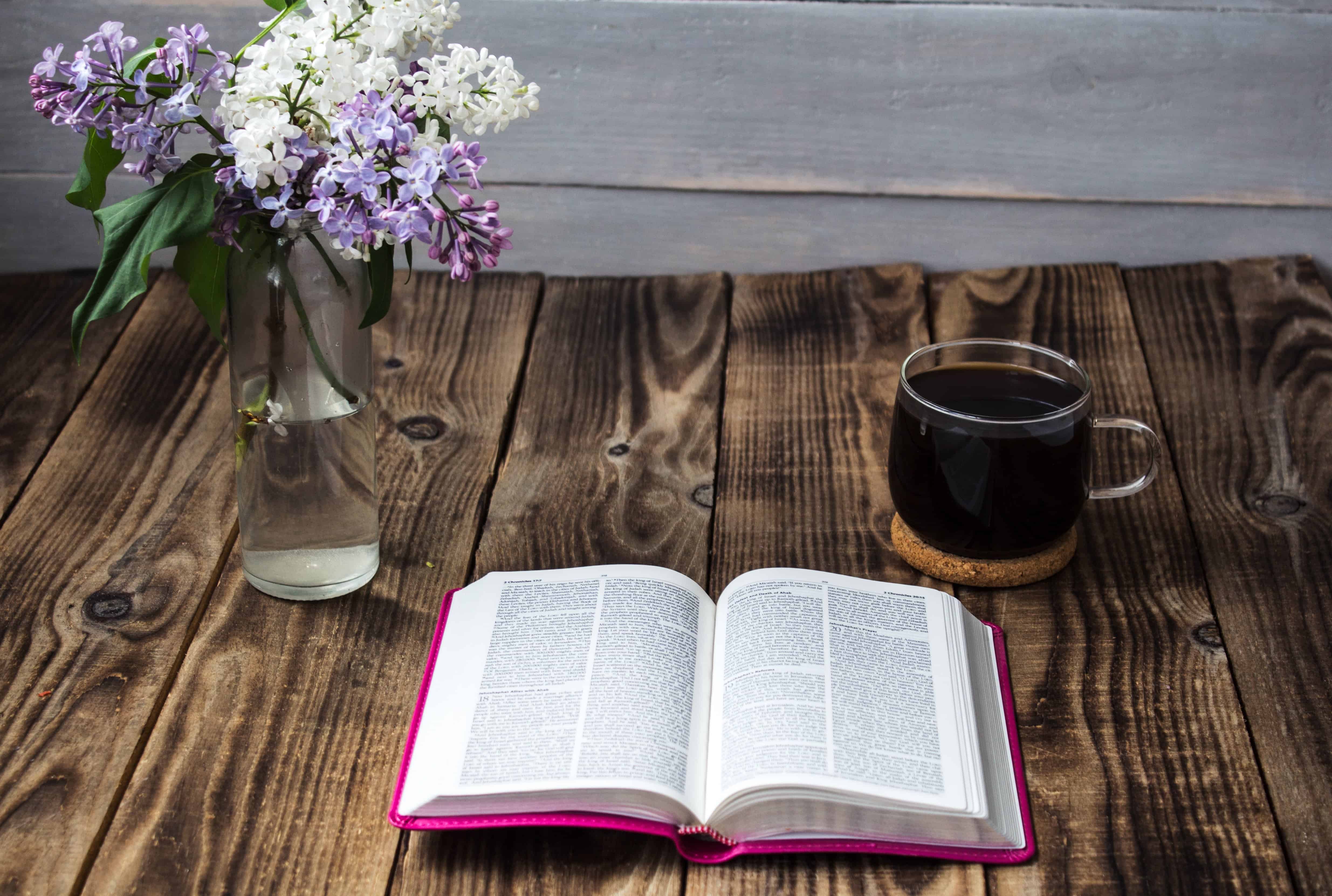 Bible and coffee divine creative love