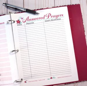 prayer journal ideas - answered prayers