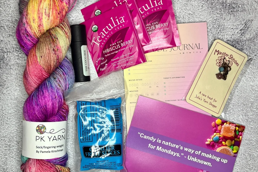 Sip N Stitch Yarn Box - craft subscription box for adults
