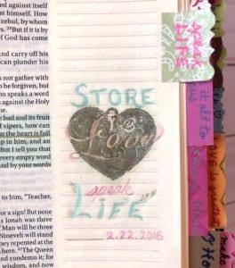 what to write in a Bible journal - store love, speak life