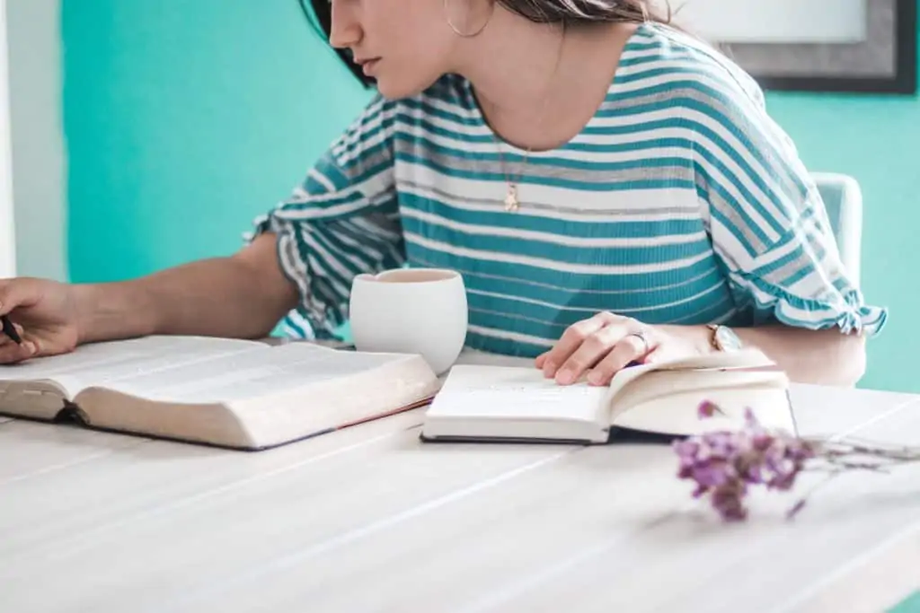 woman studying the Bible