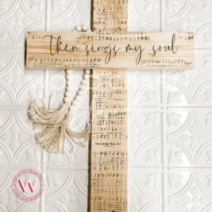 wood burned Easter cross from Wood Craft Blueprints